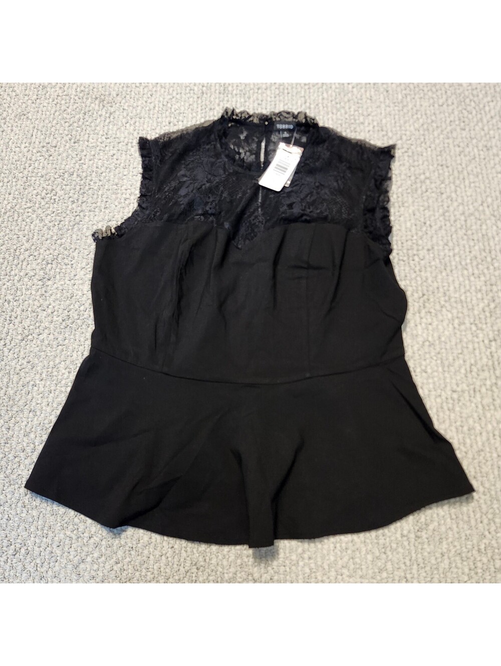 Torrid Bengaline Lace Top Deep Black Size 1X 14-16 NWT